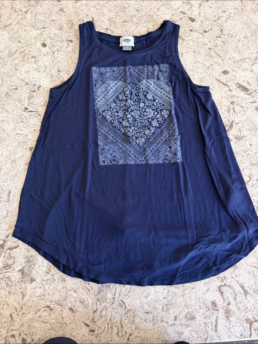 Old Navy Dark Blue Bandana Graphic Tank